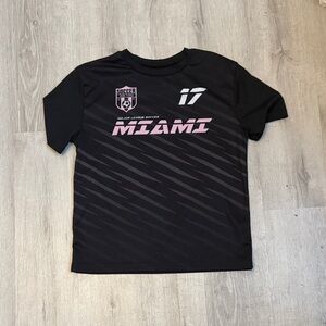 Miami Kids Soccer T-Shirt - Black and Pink